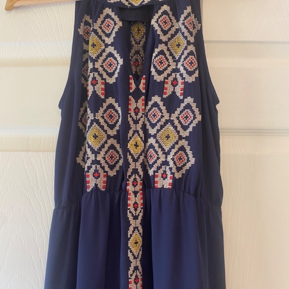 THML Embroidered Blue Dress - Picture 3 of 3